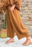 Annie Cushion Cotton Barrel Culotte Pant Hazelnut